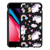 Hoesje Zwart geschikt voor iPhone SE 2020 - Fat Unicorn