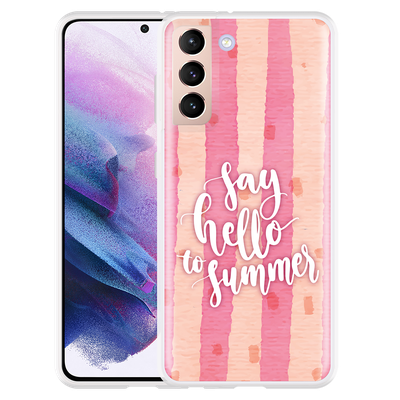 Cazy Hoesje geschikt voor Samsung Galaxy S21 - Say Hello to Summer
