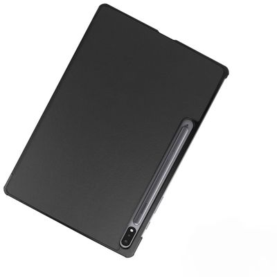 Cazy TriFold Hoes met Auto Slaap/Wake geschikt voor Samsung Galaxy Tab S7 Plus - Zwart