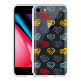 Hoesje geschikt voor iPhone 8 - Doodle hearts