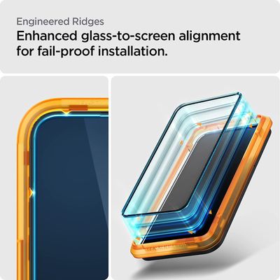 Screen Protector geschikt voor iPhone 14 Pro Max - Spigen AlignMaster Full Cover Glass - 2 Pack