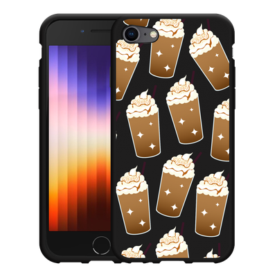 Cazy Hoesje Zwart geschikt voor iPhone SE 2022 - Frappuccino's