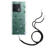 Hoesje met Koord geschikt voor OnePlus 10 Pro - Paarse Bloemen