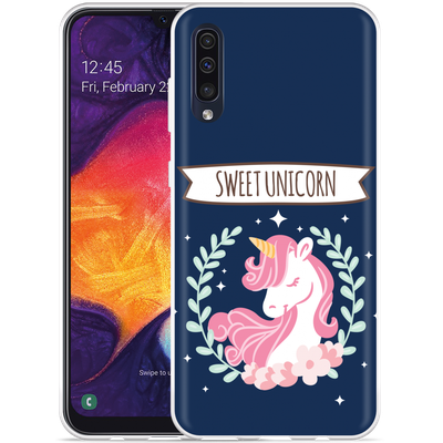 Cazy Hoesje geschikt voor Samsung Galaxy A50 - Sweet Unicorn