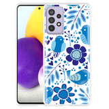 Hoesje geschikt voor Samsung Galaxy A73 - Blue Bird and Flower