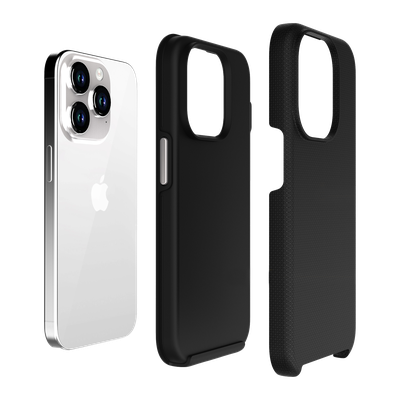 Cazy Rugged Texture TPU Hoesje - Telefoonhoesje geschikt voor iPhone 7/8/SE 2020/2022 - Zwart