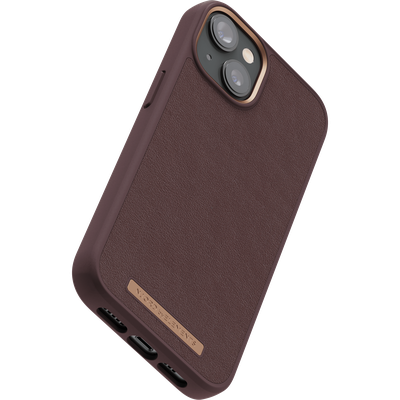 Njord Collections Hoesje geschikt voor iPhone 14 Plus - Genuine Leather - 2m Valbescherming - Bruin