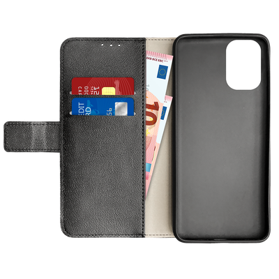 Cazy Hoesje geschikt voor Motorola Moto G04/G04s/G24 - Bookcase Classic met Pasjeshouder - Zwart