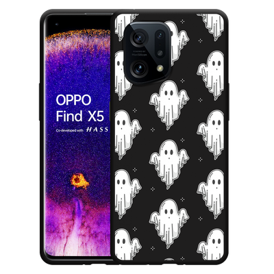 Cazy Hoesje Zwart geschikt voor Oppo Find X5 - Spookjes