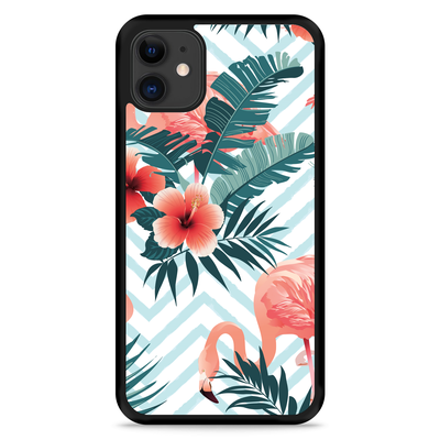 Cazy Hardcase hoesje geschikt voor iPhone 11 - Flamingo Flowers