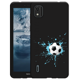 Hoesje Zwart geschikt voor Nokia C2 2nd Edition - Soccer Ball