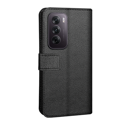 Cazy Hoesje geschikt voor Oppo Reno12 - Bookcase Classic met Pasjeshouder - Zwart