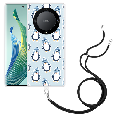 Cazy Hoesje met koord geschikt voor Honor Magic5 Lite Pinguins