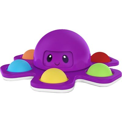 Cazy Fidget Spinner met Pop Up Bubble - Face Changing Octopus - Paars