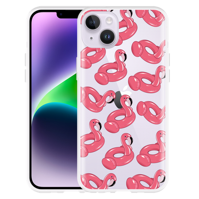 Cazy Hoesje geschikt voor iPhone 14 Plus - Inflatable Flamingos