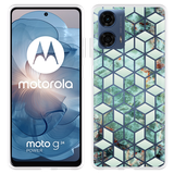 Hoesje geschikt voor Motorola Moto G04/G04s/G24/G24 Power Groen Hexagon Marmer