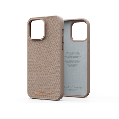 Njord Collections Fabric Just Case Hoesje geschikt voor iPhone 14 Pro Max - Pink Sand