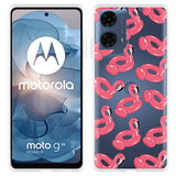 Hoesje geschikt voor Motorola Moto G04/G04s/G24/G24 Power Inflatable Flamingos