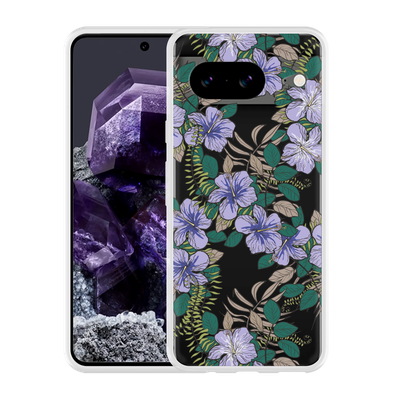 Cazy Hoesje geschikt voor Google Pixel 8 Purple Flowers