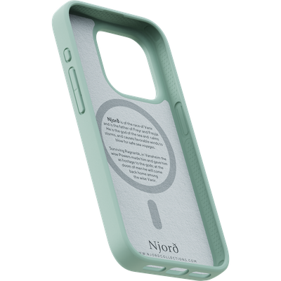 Njord Collections Fabric Hoesje geschikt voor iPhone 15 Pro - Premium Stof - 100% gerecycled materiaal - Turquoise