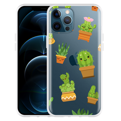 Cazy Hoesje geschikt voor iPhone 12 Pro Max - Happy Cactus