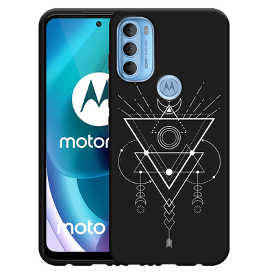 Cazy Hoesje Zwart geschikt voor Motorola Moto G71 - Abstract Moon White