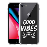 Hoesje geschikt voor iPhone 8 - Good Vibes wit