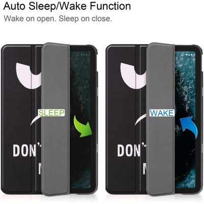 Cazy TriFold Hoes met Auto Slaap/Wake geschikt voor Nokia T20 - Do Not Touch