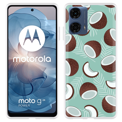 Cazy Hoesje geschikt voor Motorola Moto G04/G04s/G24/G24 Power Kokosnoten