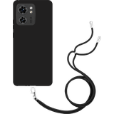 TPU Hoesje met Koord geschikt voor Motorola Edge 40 - Zwart