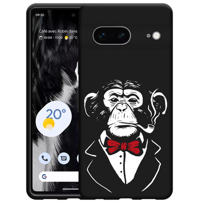 Cazy Hoesje Zwart geschikt voor Google Pixel 7 - Smoking Chimp