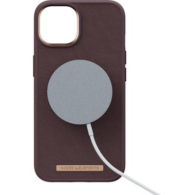 Njord Collections Hoesje geschikt voor iPhone 14 Plus - Genuine Leather - 2m Valbescherming - Bruin