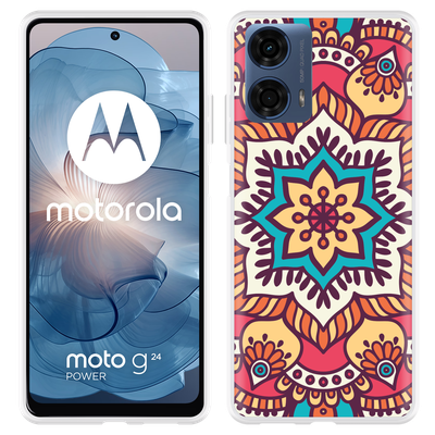 Cazy Hoesje geschikt voor Motorola Moto G04/G04s/G24/G24 Power Mandala Hippie