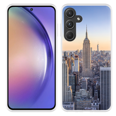 Cazy Hoesje geschikt voor Samsung Galaxy A55 Skyline NY