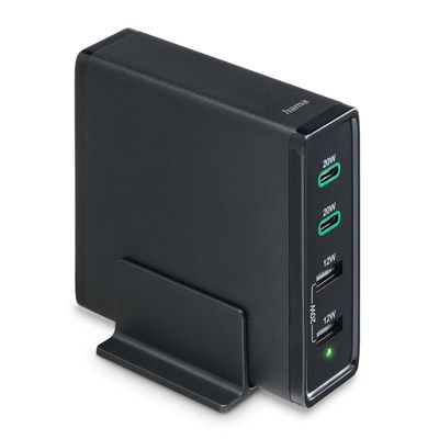Hama 60W Oplaadstation - 2x USB-C poort / 2x USB-A poort - Zwart