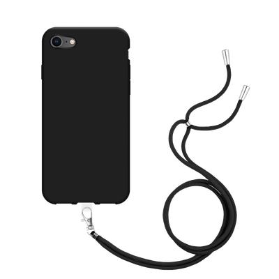 Cazy TPU Hoesje met Koord geschikt voor iPhone SE 2020 - Zwart