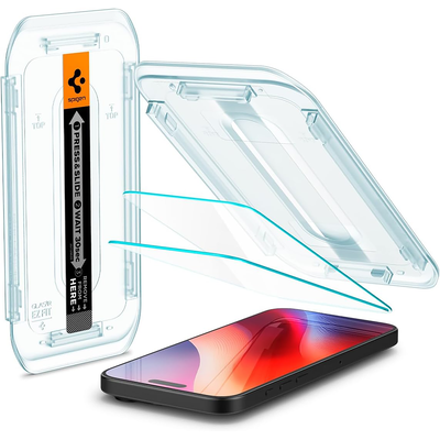 Spigen Screenprotector geschikt voor iPhone 16 Pro - Tempered Glas met Montage 2 stuks - Transparant