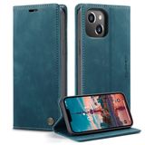 Caseme Hoesje geschikt voor iPhone 14 Plus - Retro Wallet Case - Blauw