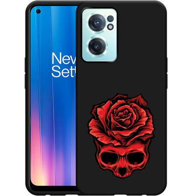 Cazy Hoesje Zwart geschikt voor OnePlus Nord CE2 - Red Skull