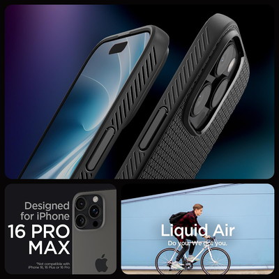 Spigen Hoesje geschikt voor iPhone 16 Pro Max - Liquid Air - Zwart