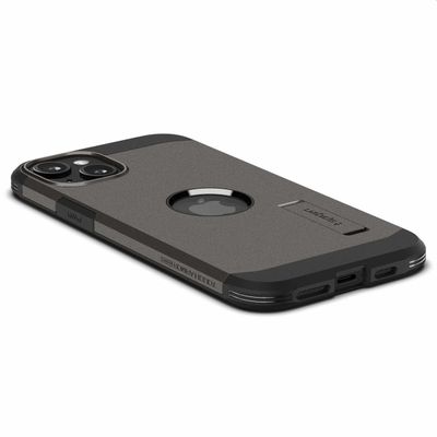 Hoesje geschikt voor iPhone 15 Spigen Tough Armor Mag Case Magfit - Zwart