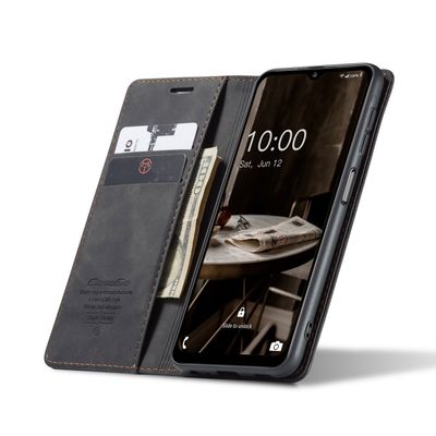 Samsung Galaxy A14 4G/5G Hoesje - CASEME Retro Telefoonhoesje met Portemonnee - Zwart