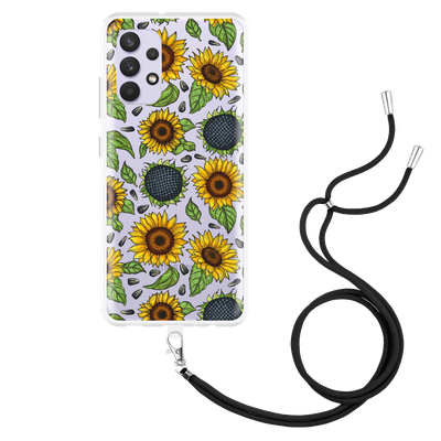 Cazy Hoesje met Koord geschikt voor Samsung Galaxy A32 4G - Sunflowers