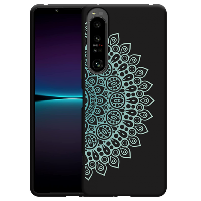 Cazy Hoesje Zwart geschikt voor Sony Xperia 1 IV - Turqoise Mandala