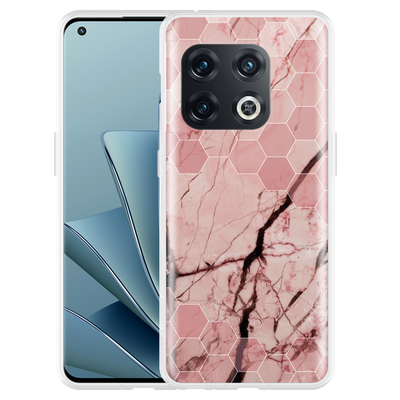 Cazy Hoesje geschikt voor OnePlus 10 Pro - Pink Marble