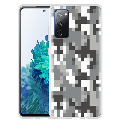 Cazy Hoesje geschikt voor Samsung Galaxy S20 FE - Pixel Camouflage