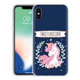 Hoesje geschikt voor iPhone X - Sweet Unicorn
