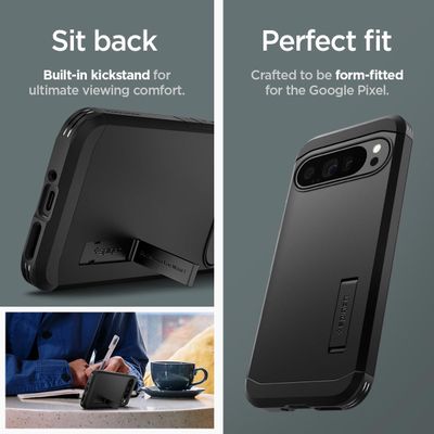 Spigen Hoesje geschikt voor Google Pixel 9 Pro XL - Tough Armor - Zwart