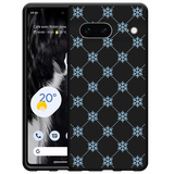 Hoesje Zwart geschikt voor Google Pixel 7 - Snowflake Pattern