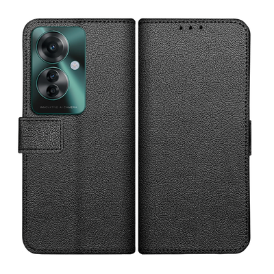 Cazy Hoesje geschikt voor Oppo Reno11 F - Bookcase Classic met Pasjeshouder - Zwart